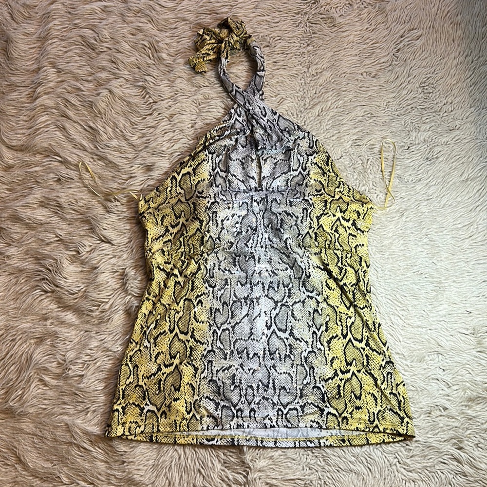 Cache Sequin Halter Top L - image 1